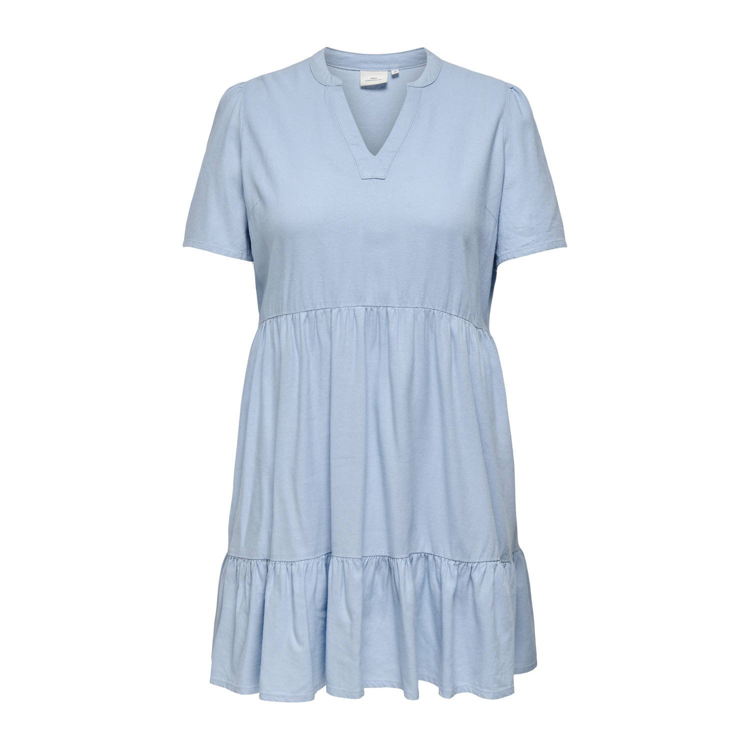 ONLY CARMAKOMA Mini-jurk CARTIRI-CARO S S V-NECK LIN DRESS TLR