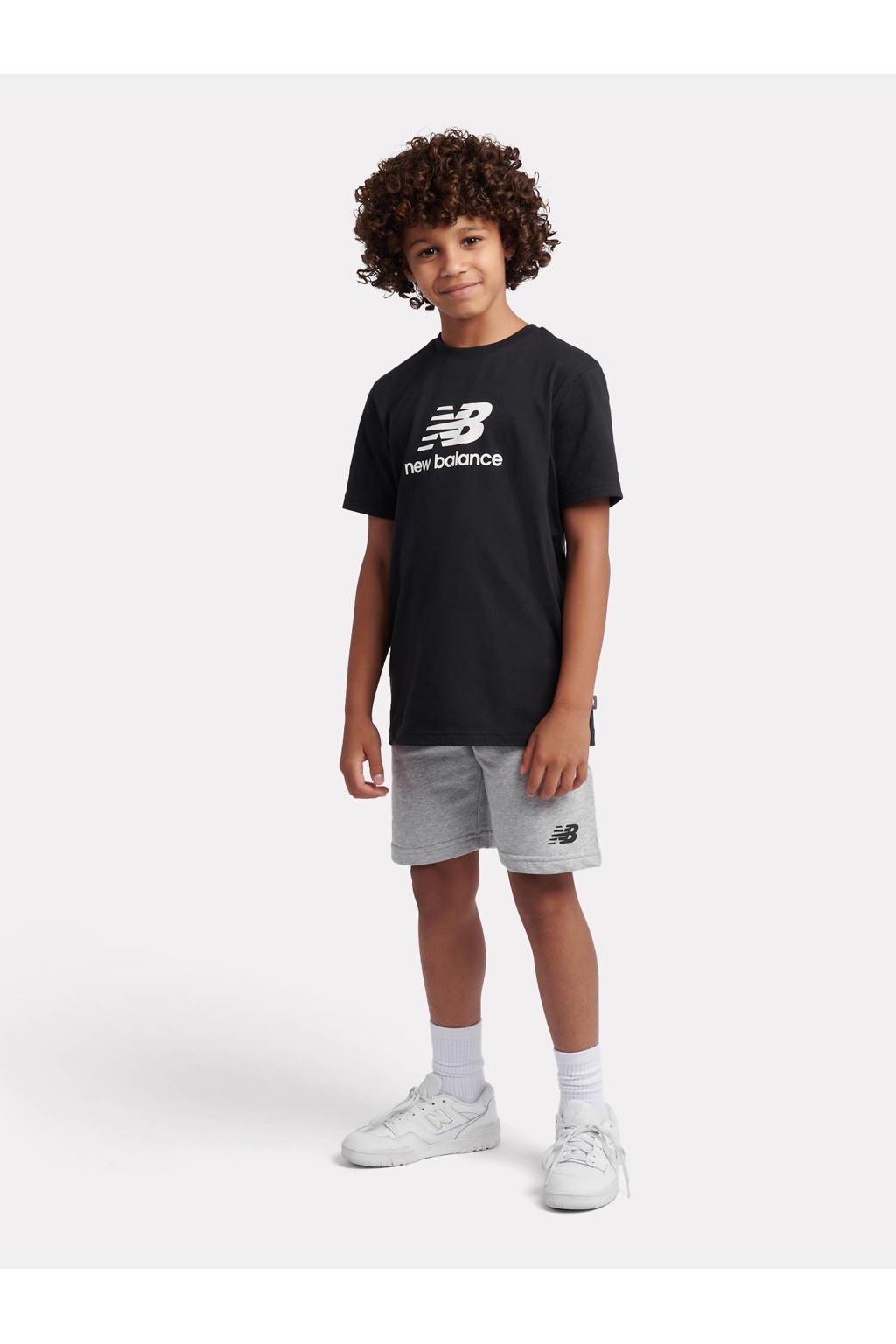 New Balance sportshirt + short zwart/grijs