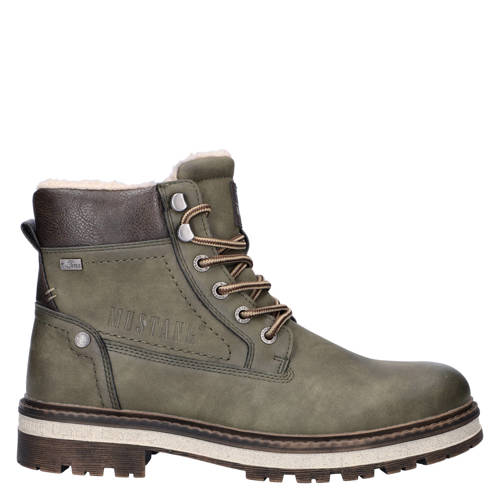 Mustang gevoerde veterboots kaki afbeelding