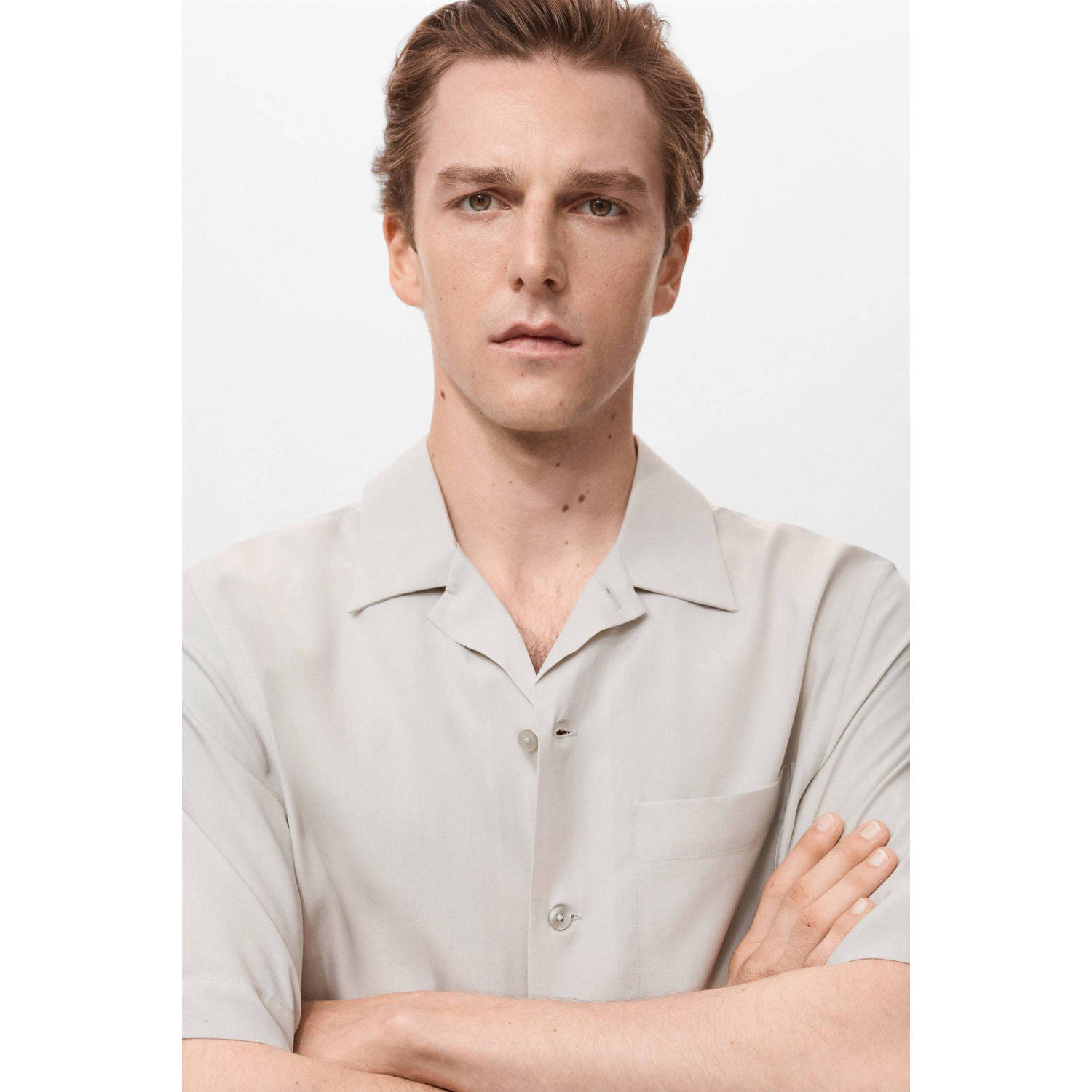 Mango Man casual overhemd ecru