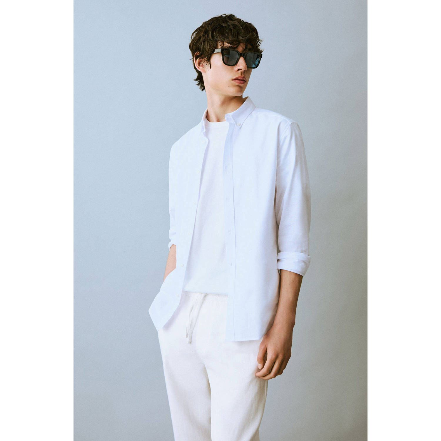 MANGO TEEN linnen casual broek ecru