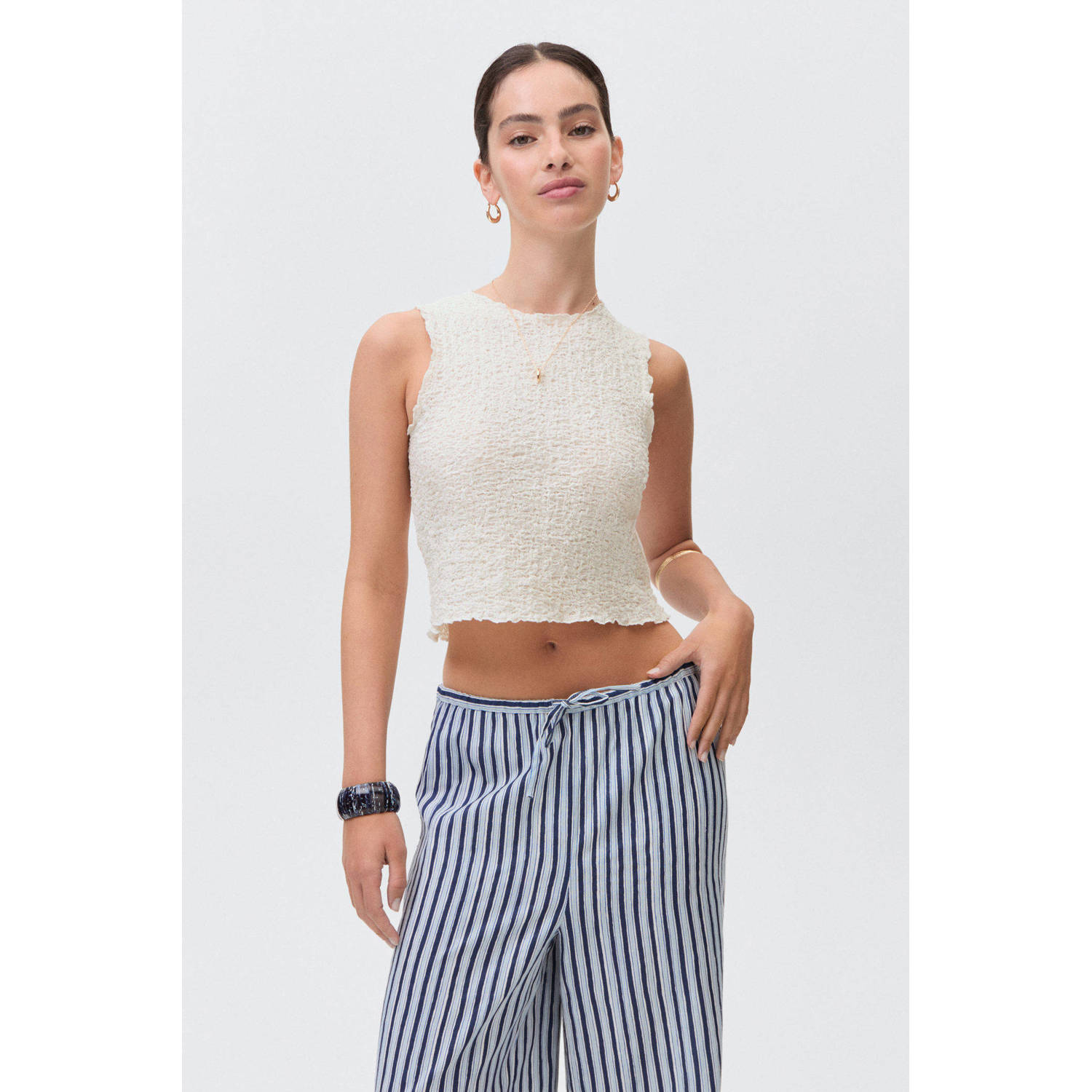 MANGO TEEN cropped top ecru