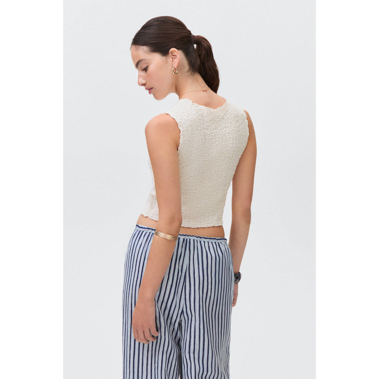 MANGO TEEN cropped top ecru