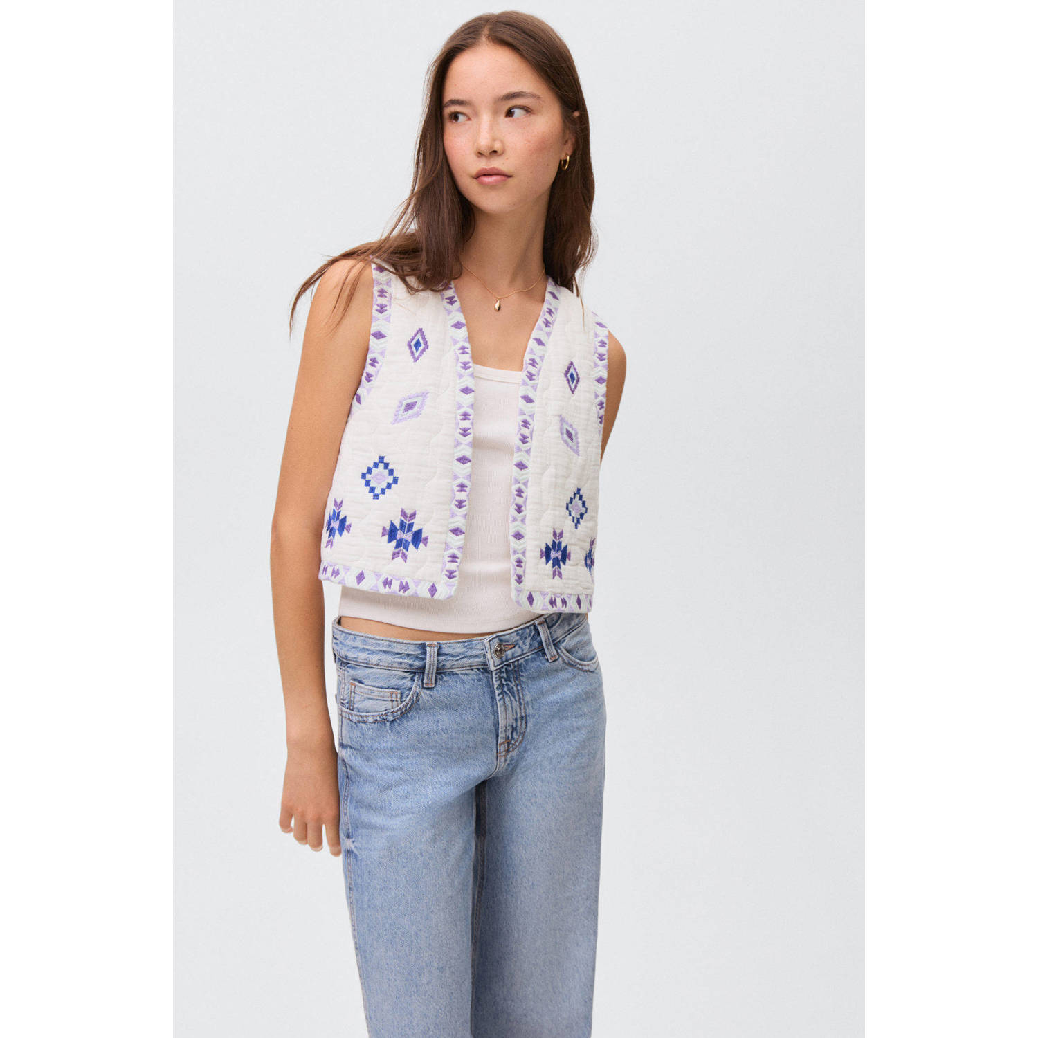 MANGO TEEN gilet wit