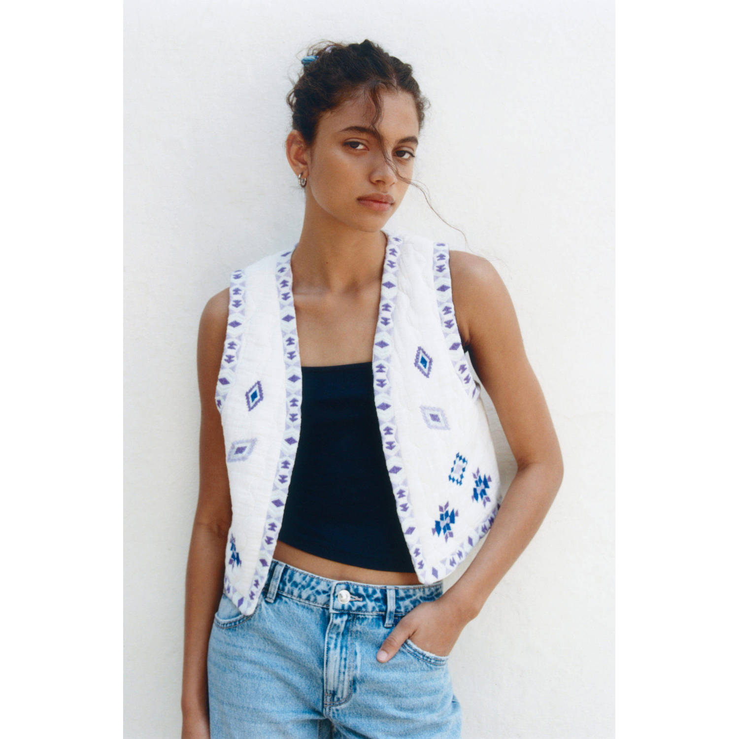 MANGO TEEN gilet wit