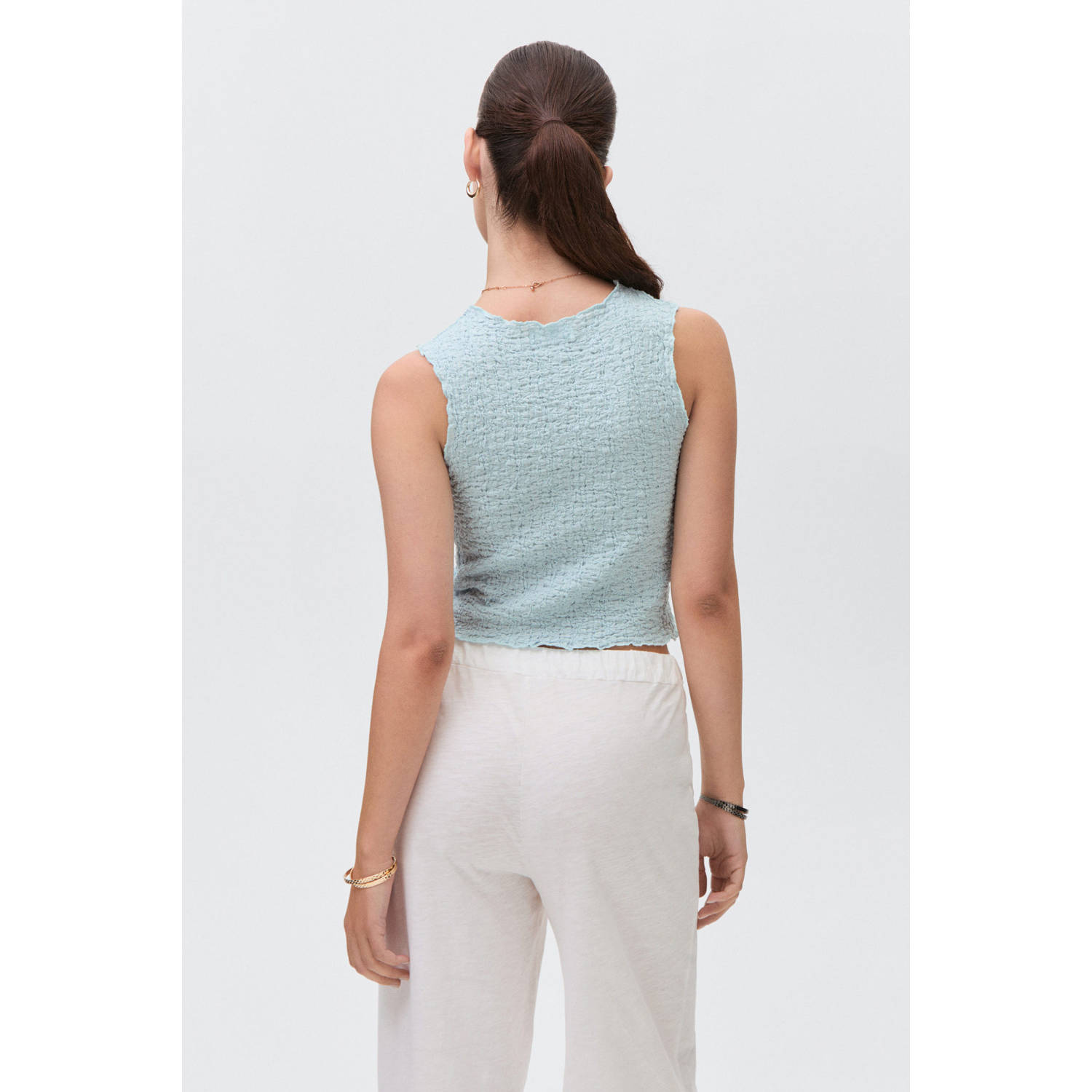 MANGO TEEN cropped top lichtblauw