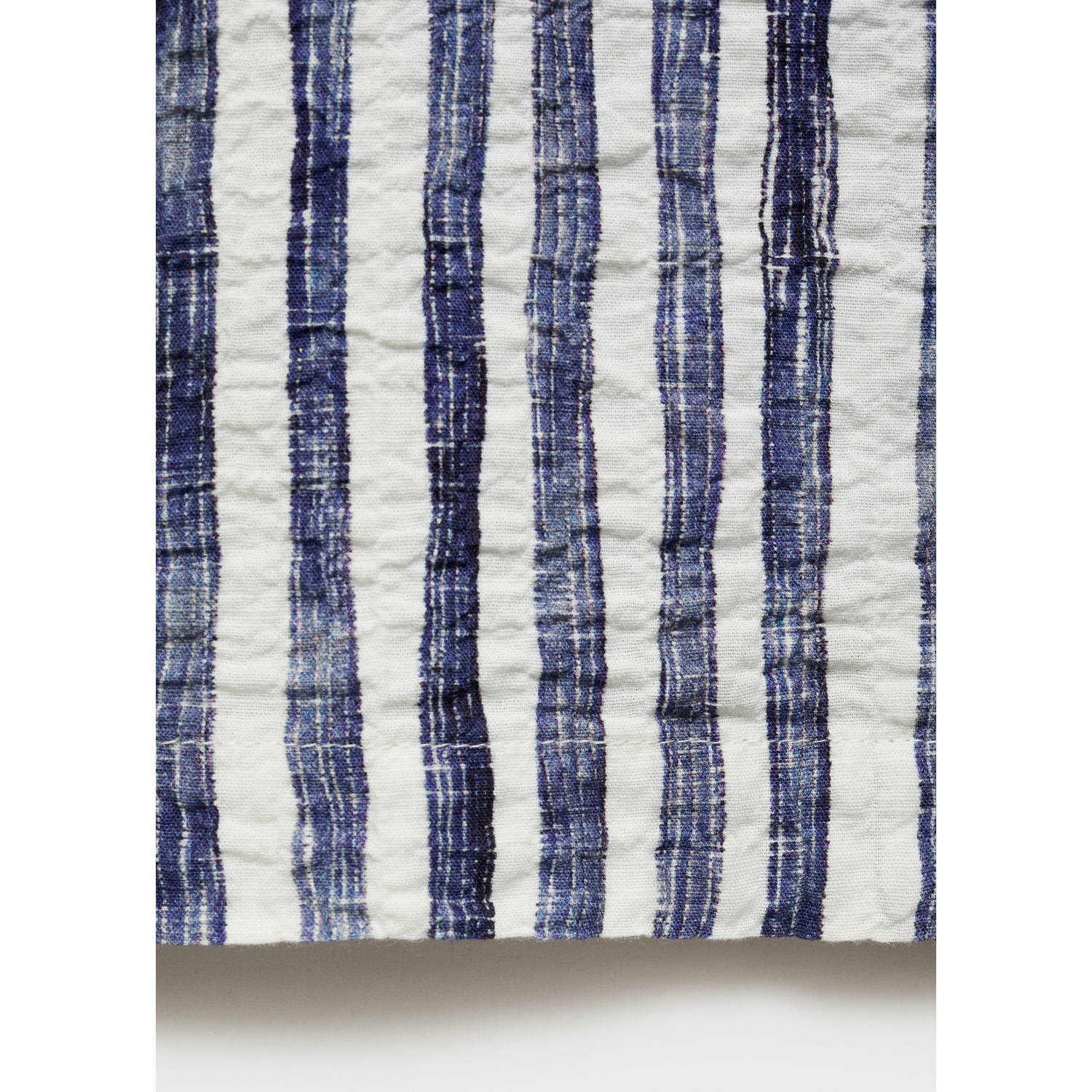 Mango Man casual overhemd met textuur blauw