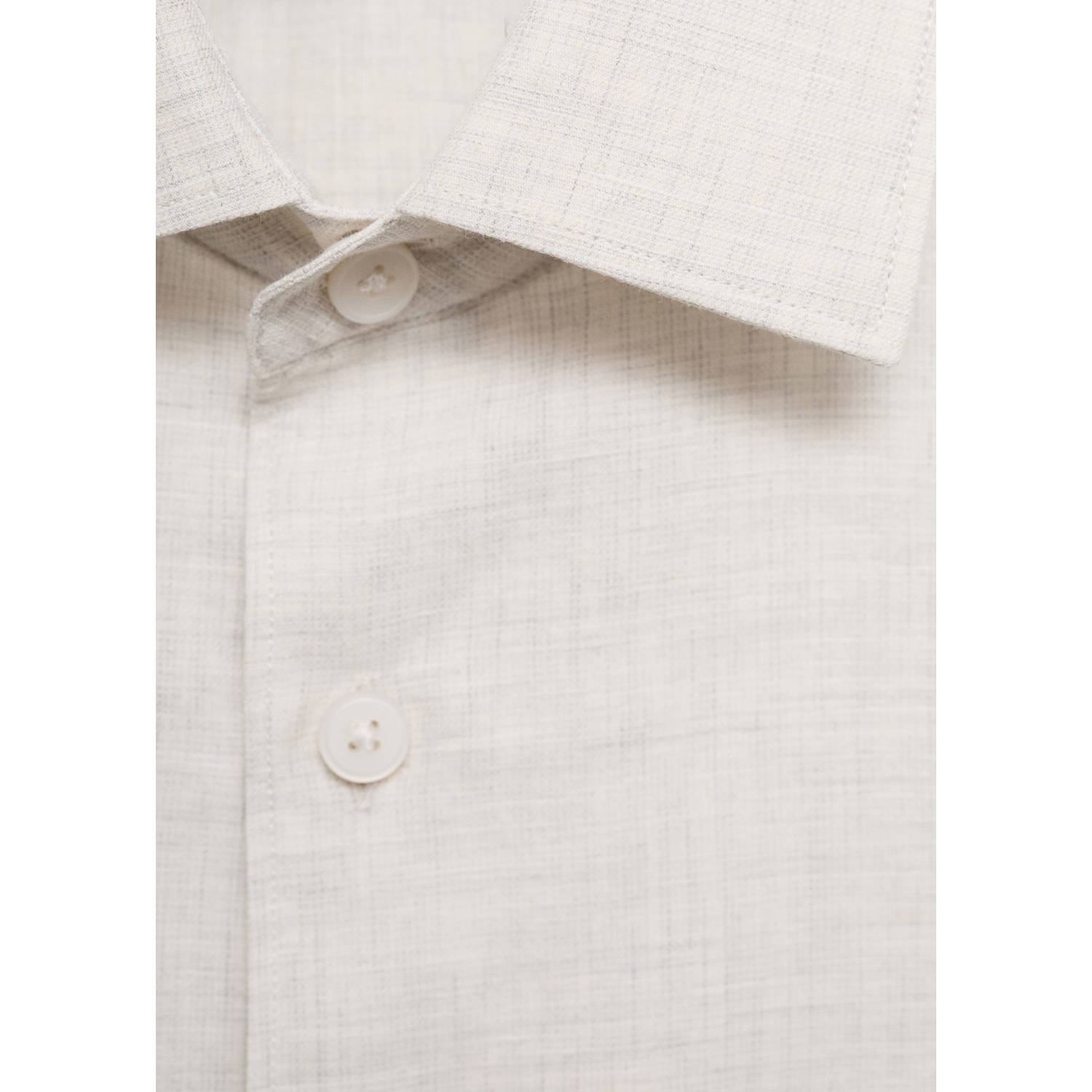 Mango Man linnen casual overhemd ecru