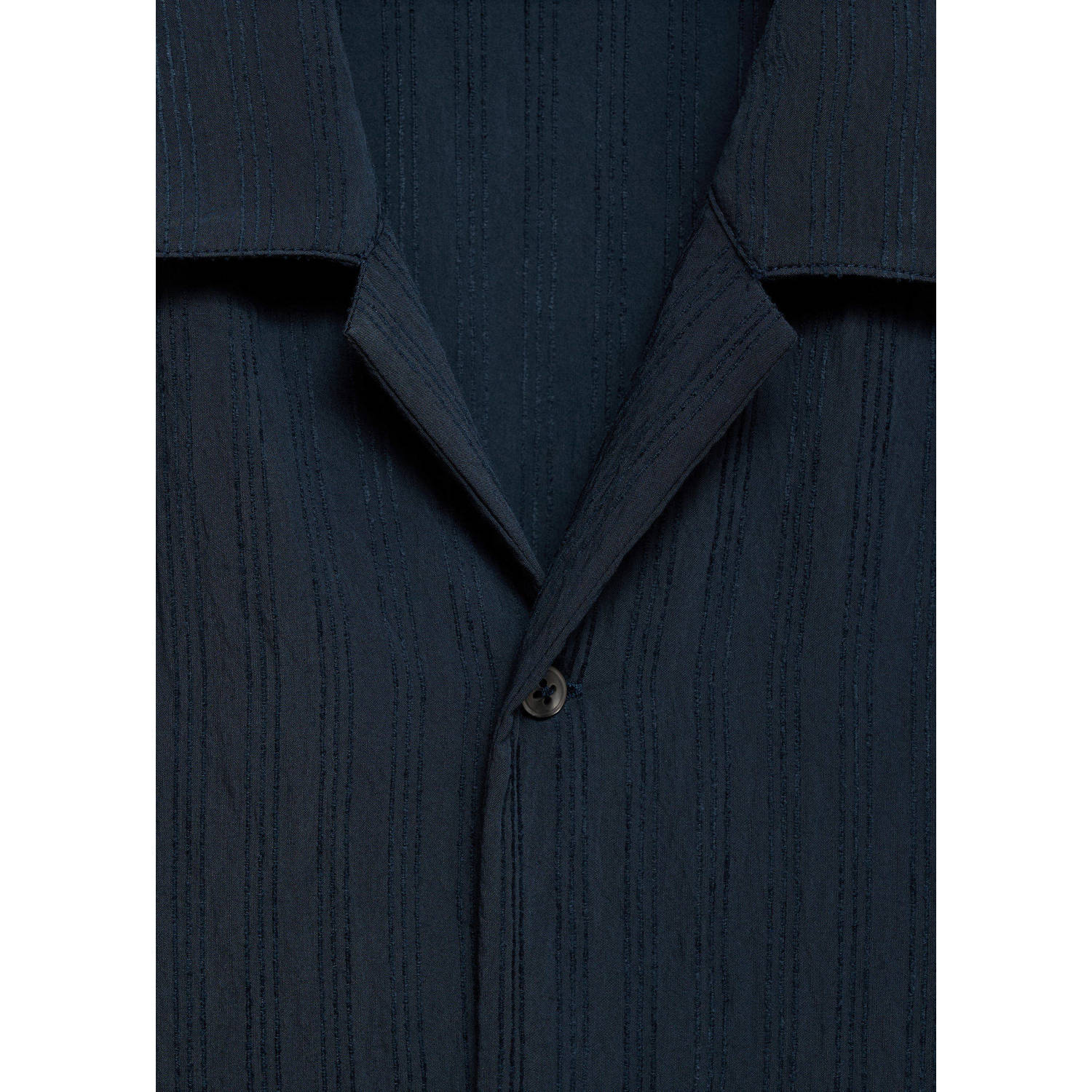 Mango Man casual overhemd donkerblauw