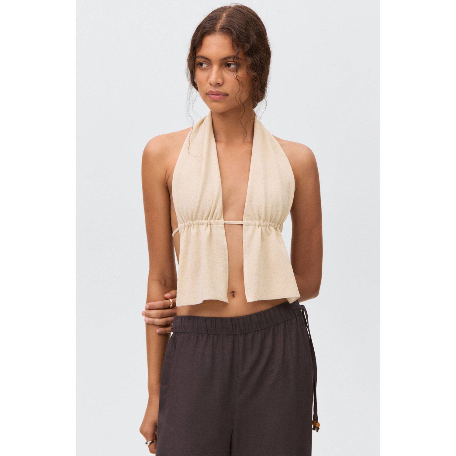 MANGO TEEN haltertop goud