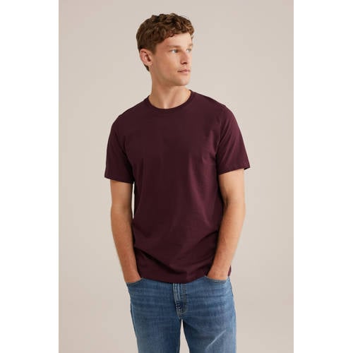 WE Fashion T-shirt donkerpaars afbeelding