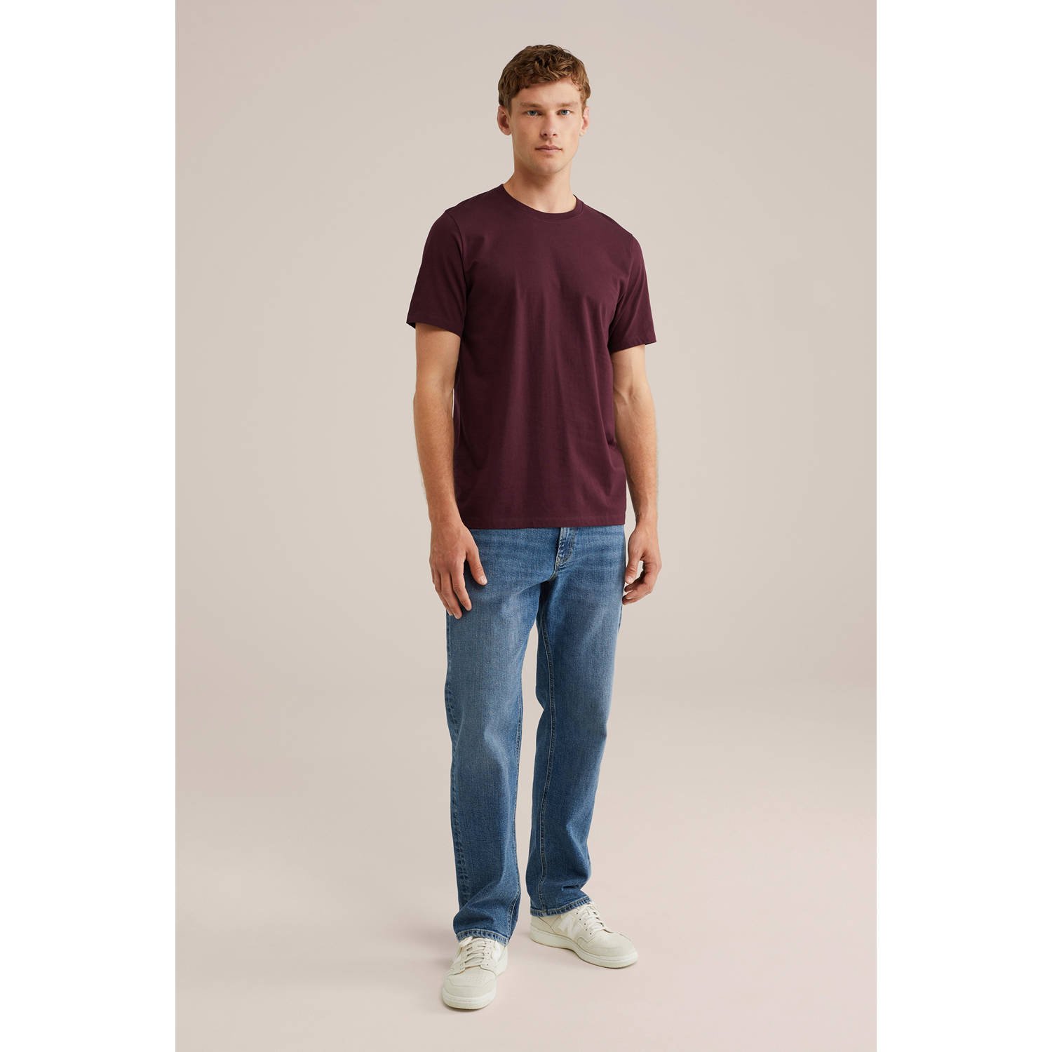 WE Fashion T-shirt donkerpaars