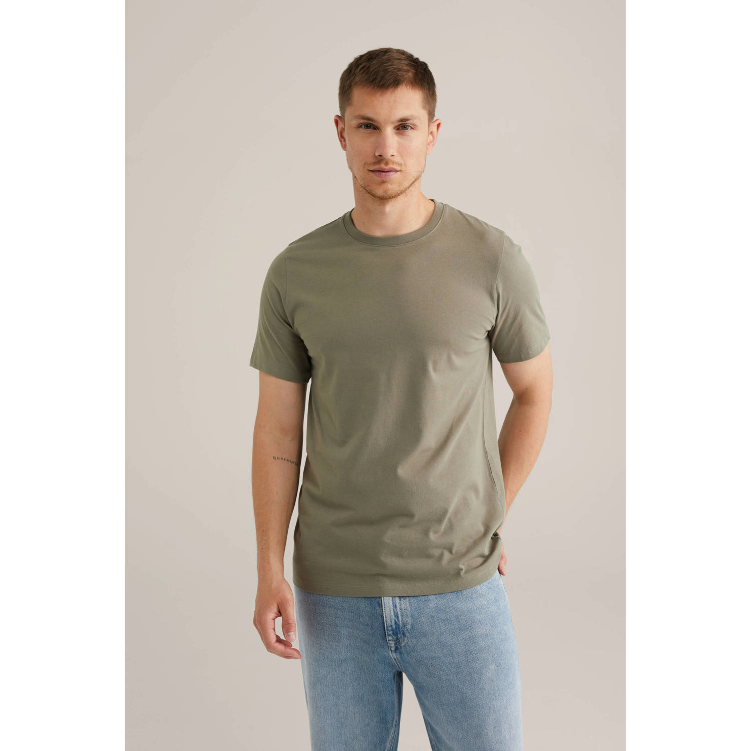 WE Fashion T-shirt olijfgroen