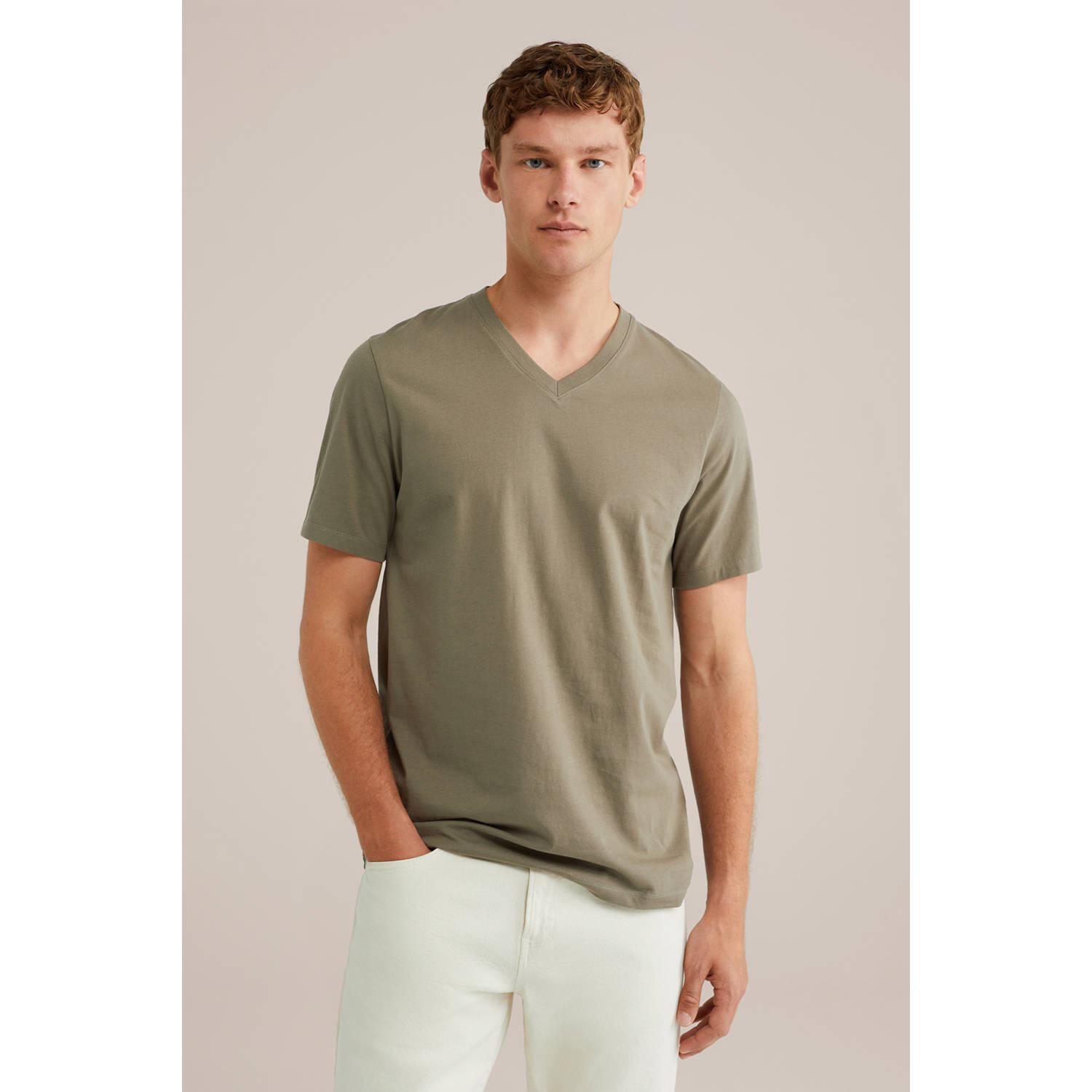 WE Fashion T-shirt olijfgroen