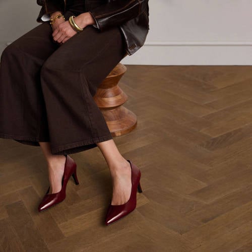 Manfield leren pumps donkerrood