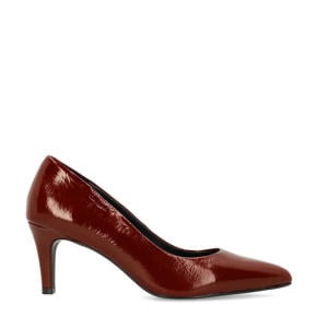 leren pumps donkerrood