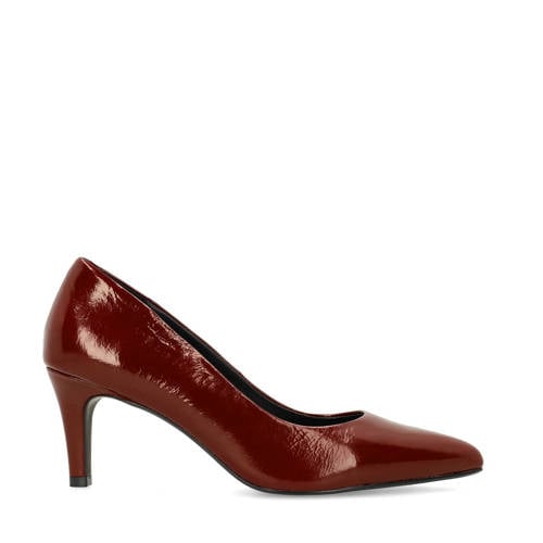 Manfield leren pumps donkerrood afbeelding