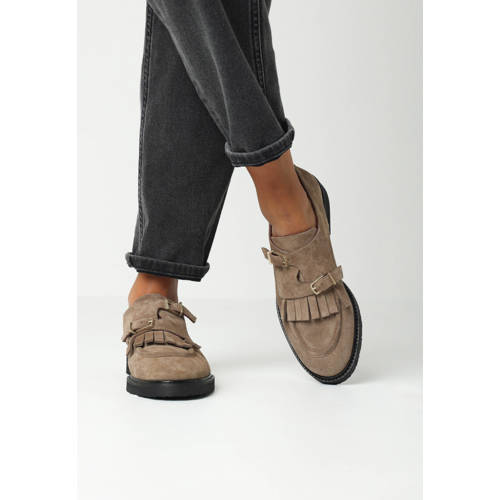Fred de la Bretoniere Paris Jay suède loafers beige afbeelding