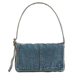 denim schoudertas Brennan blauw