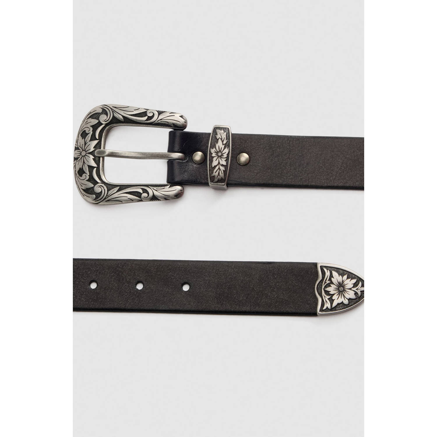 Levi's leren riem Go West zwart