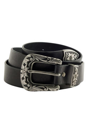 leren riem Go West zwart