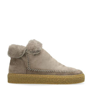 Chewy Moux gevoerde suède enkelboots beige