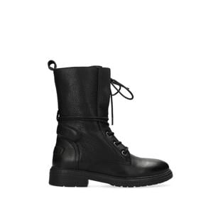 leren veterboots zwart