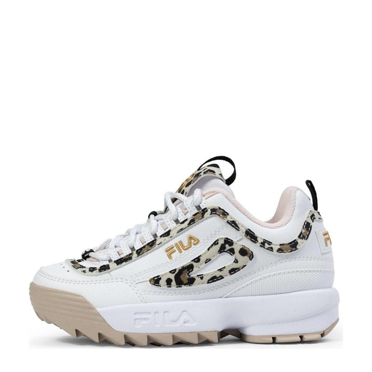 Fila DISRUPTOR sneakers wit/zwart/camel wehkamp