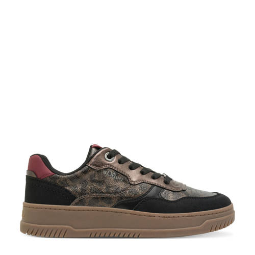 s.Oliver sneakers met panterprint brons afbeelding