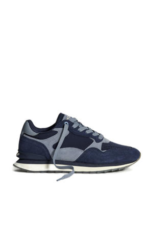 City suède sneakers donkerblauw