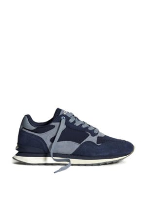 City suède sneakers donkerblauw
