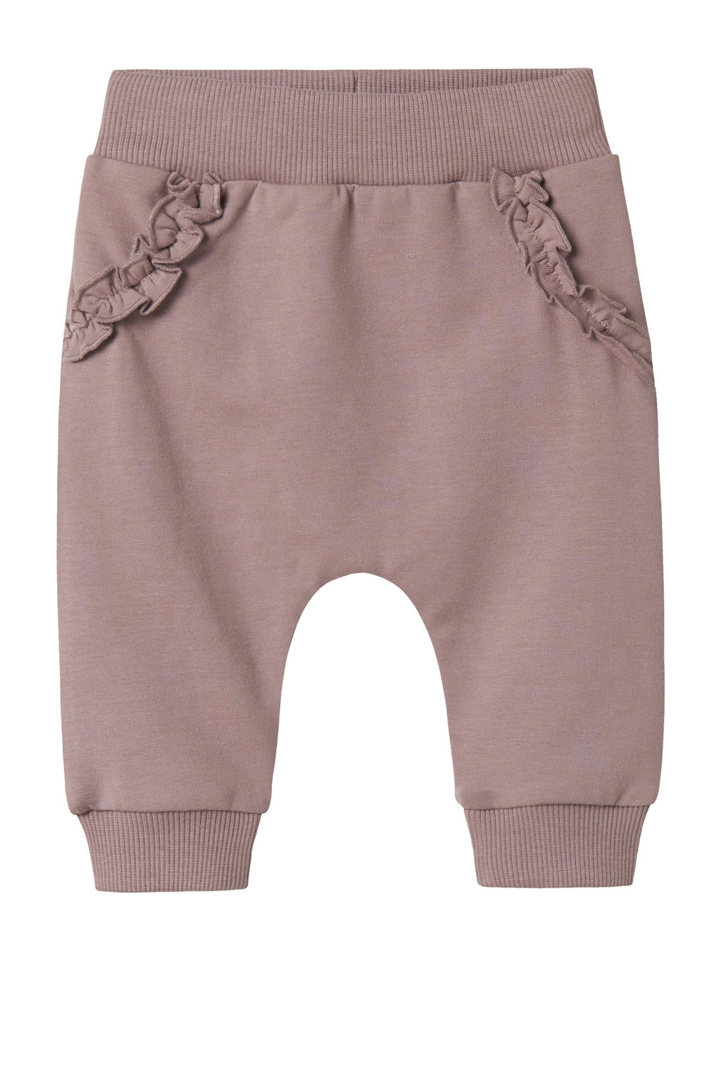 Oudroze meisjes NAME IT BABY casual broek van sweat materiaal met regular fit, elastische tailleband en effen