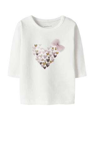 longsleeve wit met glitter