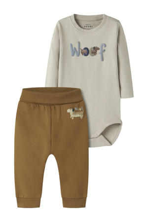 romper + broek NBMVROELS bruin/zand