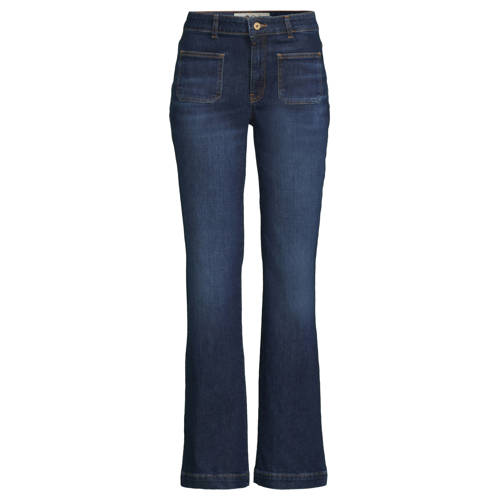 Cup of Joe Denim high waist flared jeans dark blue denim afbeelding