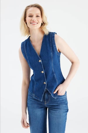 denim gilet dark blue denim