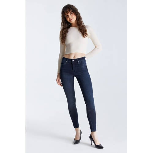Cup of Joe Denim high waist skinny jeans dark blue denim afbeelding