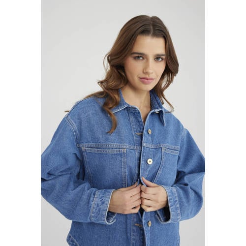 Cup of Joe Denim spijkerjas medium blue denim afbeelding