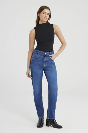 mom jeans medium blue denim