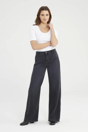 wide leg jeans black denim