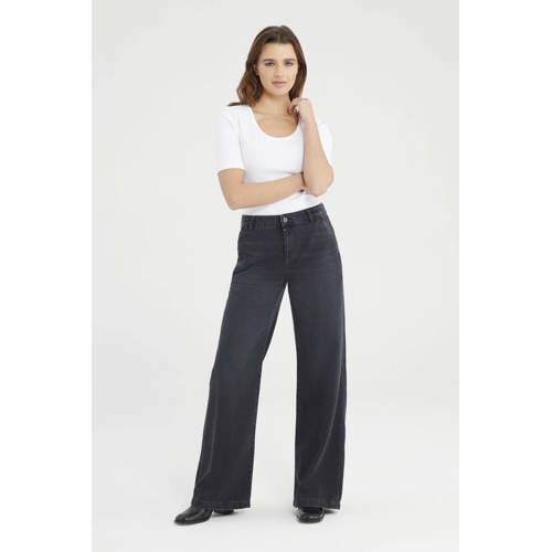 Cup of Joe Denim wide leg jeans black denim afbeelding
