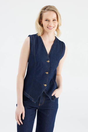 denim gilet dark blue denim
