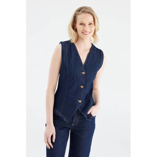 Cup of Joe Denim denim gilet dark blue denim afbeelding
