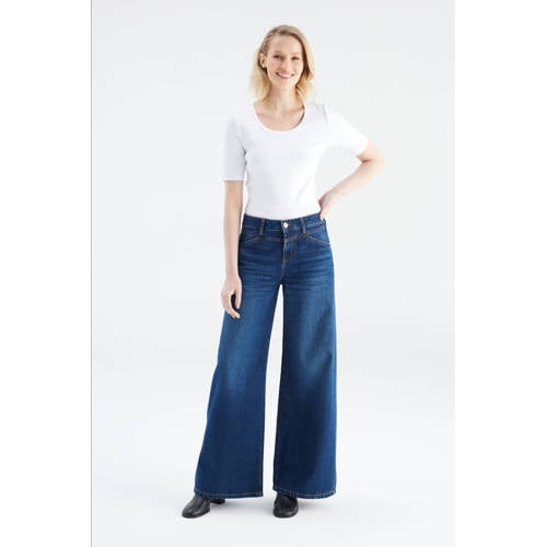 Cup of Joe Denim wide leg jeans dark blue denim afbeelding