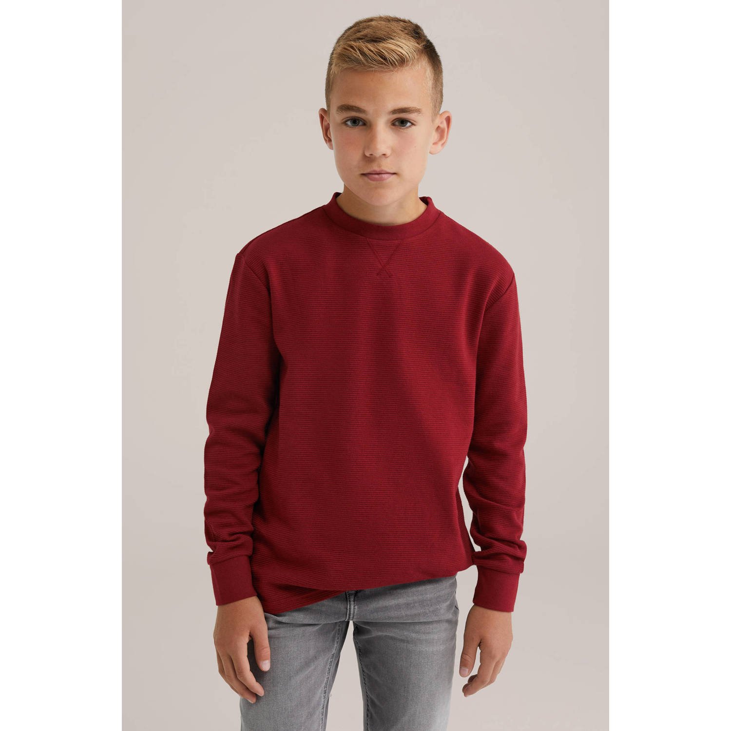 WE Fashion sweater donkerrood