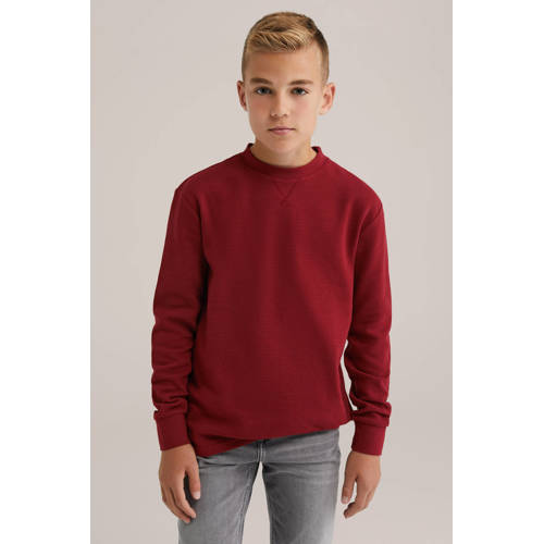 WE Fashion Blue Ridge sweater donkerrood afbeelding