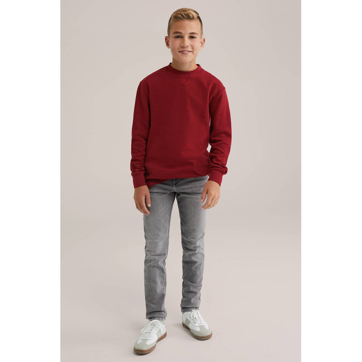 WE Fashion sweater donkerrood
