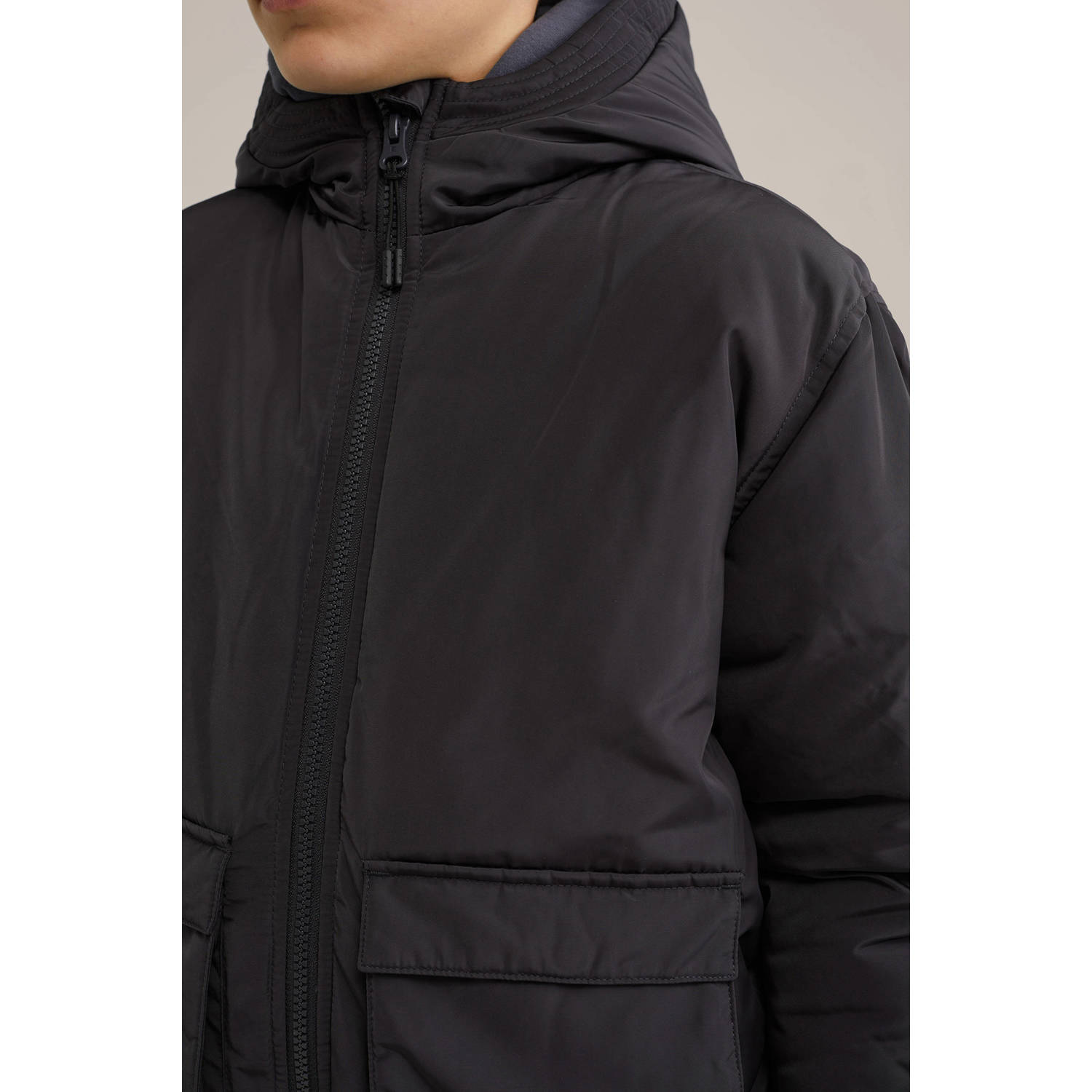WE Fashion Blue Ridge winterjas antraciet