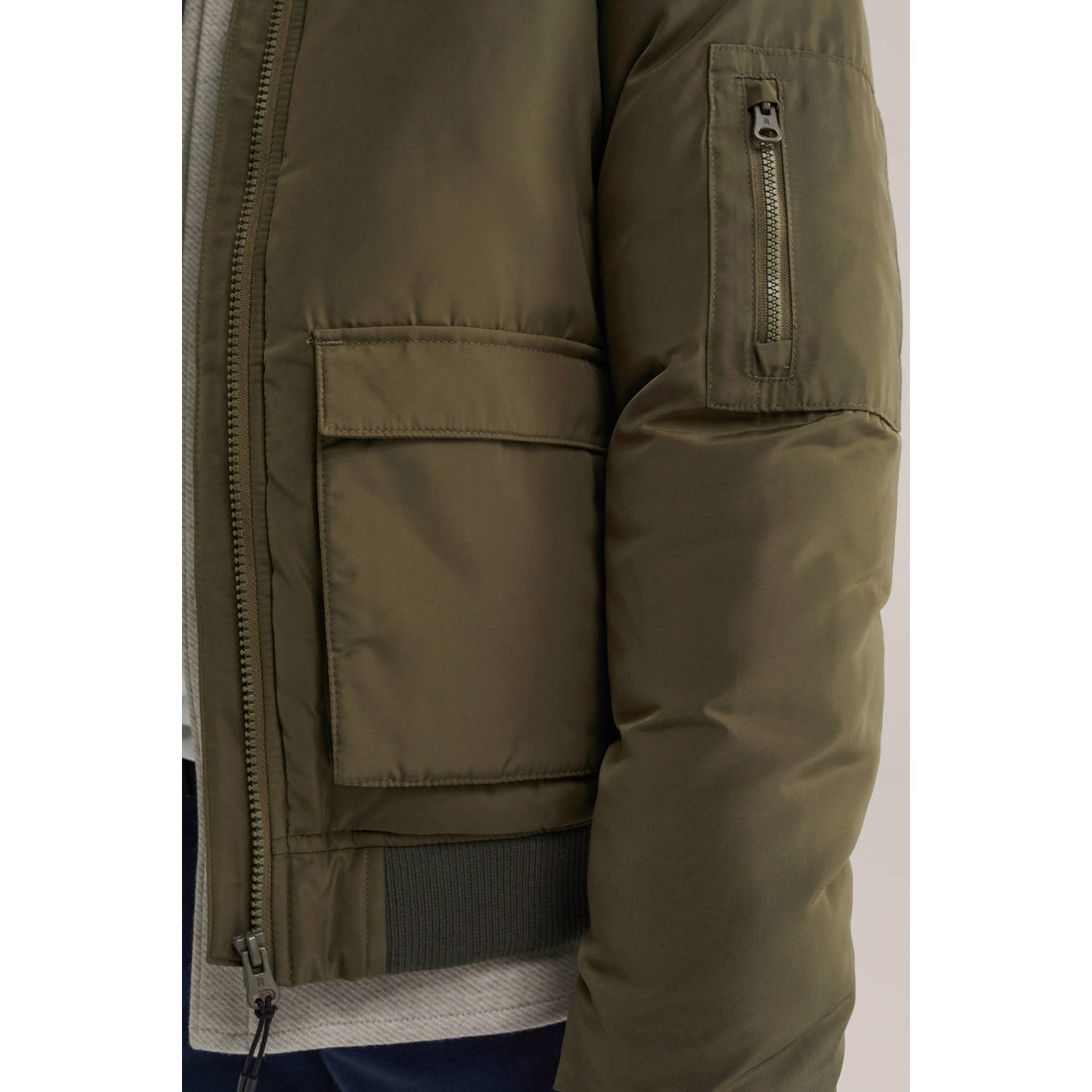 WE Fashion Blue Ridge winterjas donkergroen