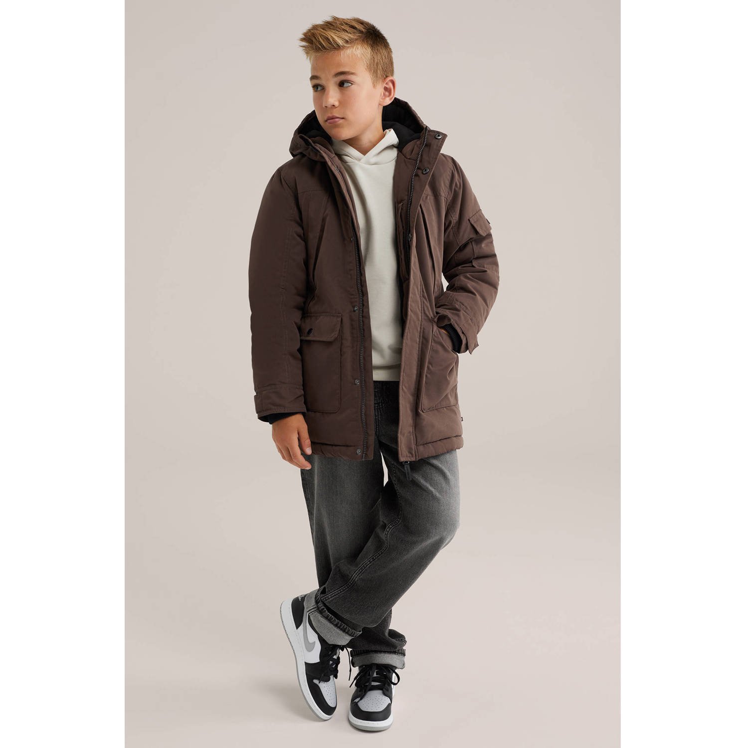 WE Fashion Blue Ridge parka bruin